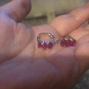 Red ruby stunning silver earrings